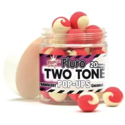 BOUILLETTE FLOTTANTE DYNAMITE BAITS FLURO TWO TONE POP UP STRAWBERRY ET COCONUT CREAM