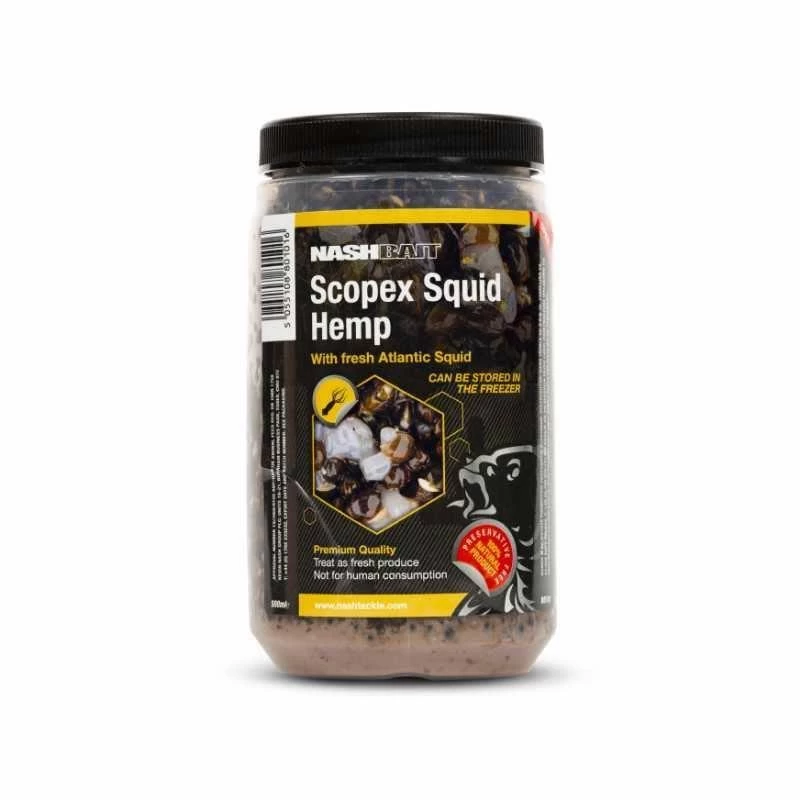 GRAINE PRÉPARÉE NASHBAIT SCOPEX SQUID HEMP 3 GRAINE PRÉPARÉE NASHBAIT SCOPEX SQUID HEMP
